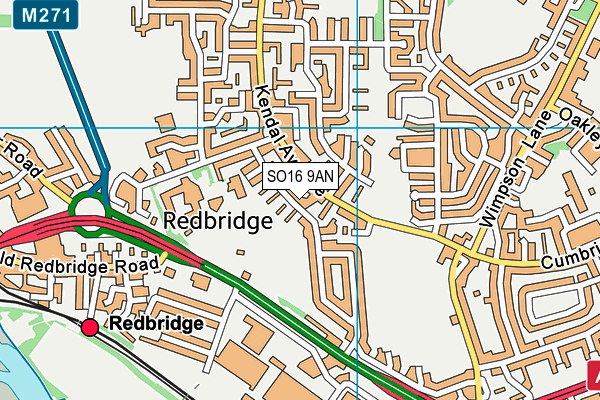 SO16 9AN map - OS VectorMap District (Ordnance Survey)