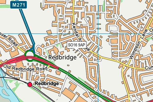 SO16 9AP map - OS VectorMap District (Ordnance Survey)