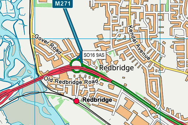 SO16 9AS map - OS VectorMap District (Ordnance Survey)