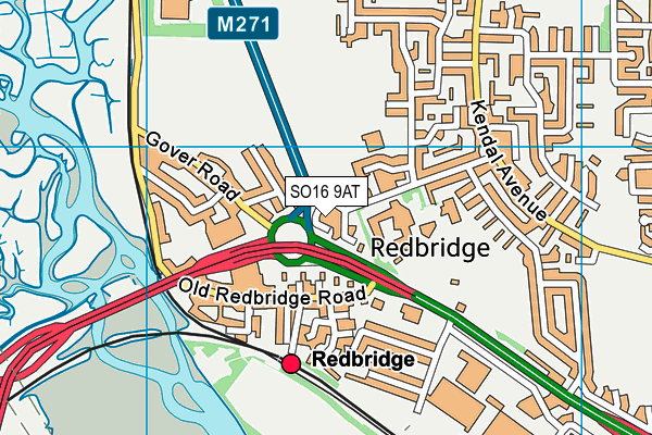 SO16 9AT map - OS VectorMap District (Ordnance Survey)