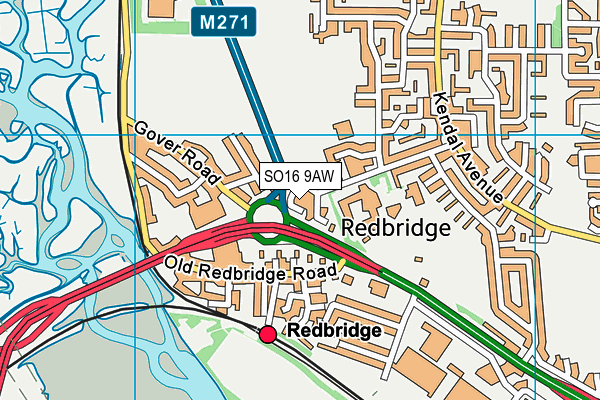 SO16 9AW map - OS VectorMap District (Ordnance Survey)