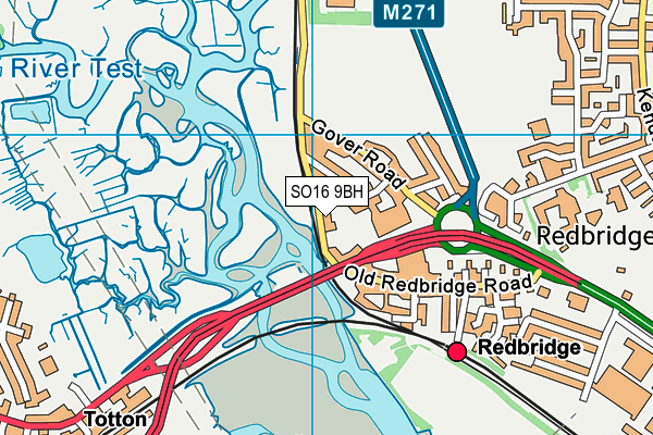 SO16 9BH map - OS VectorMap District (Ordnance Survey)