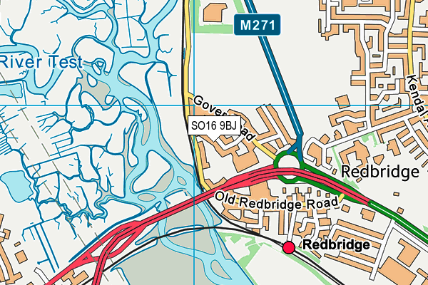 SO16 9BJ map - OS VectorMap District (Ordnance Survey)