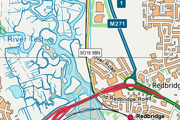 SO16 9BN map - OS VectorMap District (Ordnance Survey)