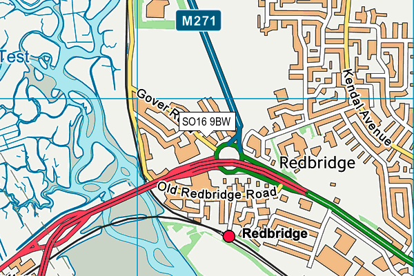 SO16 9BW map - OS VectorMap District (Ordnance Survey)