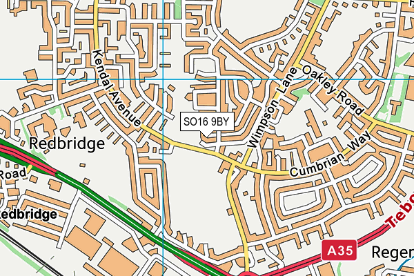 SO16 9BY map - OS VectorMap District (Ordnance Survey)