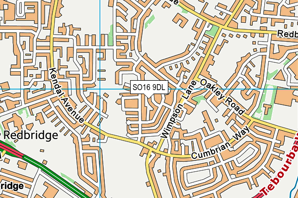 SO16 9DL map - OS VectorMap District (Ordnance Survey)