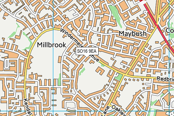 SO16 9EA map - OS VectorMap District (Ordnance Survey)