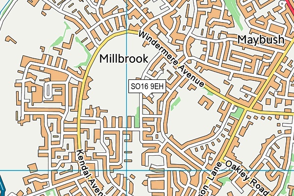 SO16 9EH map - OS VectorMap District (Ordnance Survey)