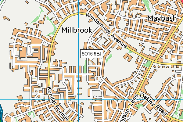SO16 9EJ map - OS VectorMap District (Ordnance Survey)