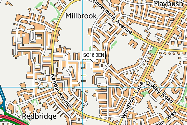 SO16 9EN map - OS VectorMap District (Ordnance Survey)