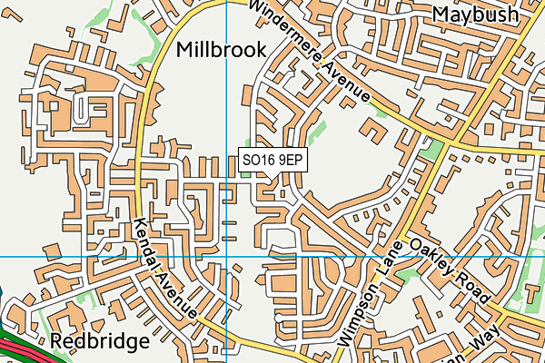 SO16 9EP map - OS VectorMap District (Ordnance Survey)