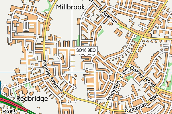 SO16 9EQ map - OS VectorMap District (Ordnance Survey)