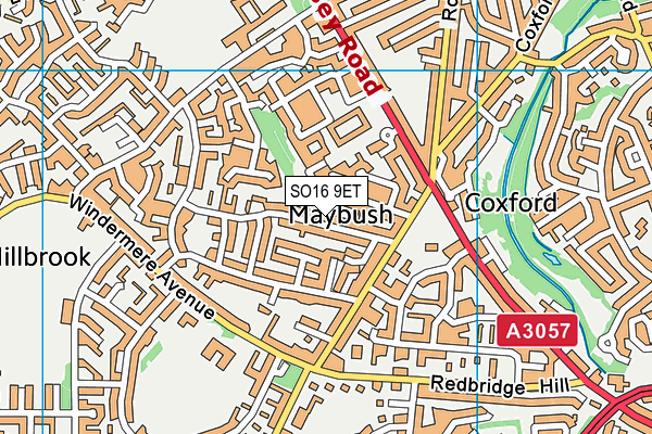 SO16 9ET map - OS VectorMap District (Ordnance Survey)