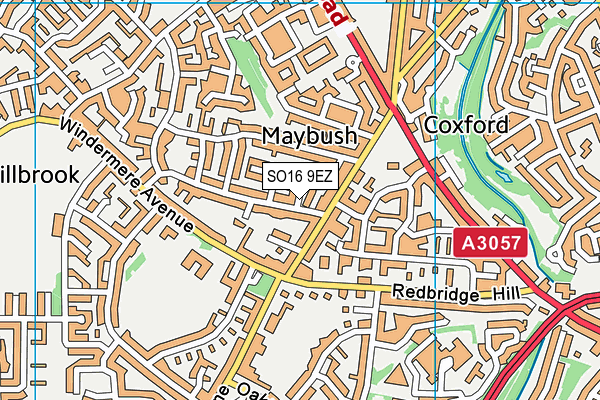 SO16 9EZ map - OS VectorMap District (Ordnance Survey)
