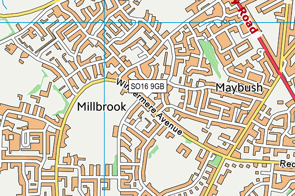 SO16 9GB map - OS VectorMap District (Ordnance Survey)