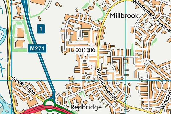 SO16 9HQ map - OS VectorMap District (Ordnance Survey)