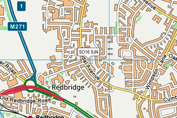 SO16 9JN map - OS VectorMap District (Ordnance Survey)