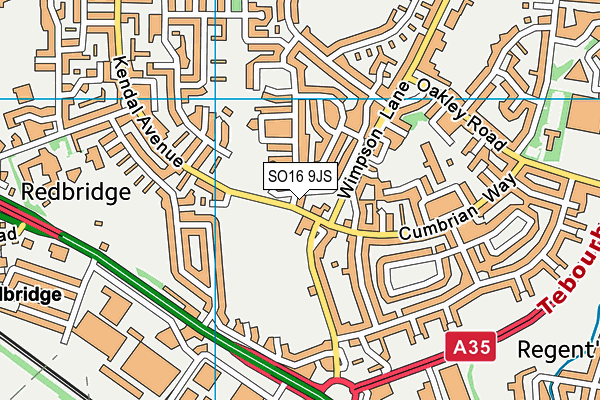 SO16 9JS map - OS VectorMap District (Ordnance Survey)