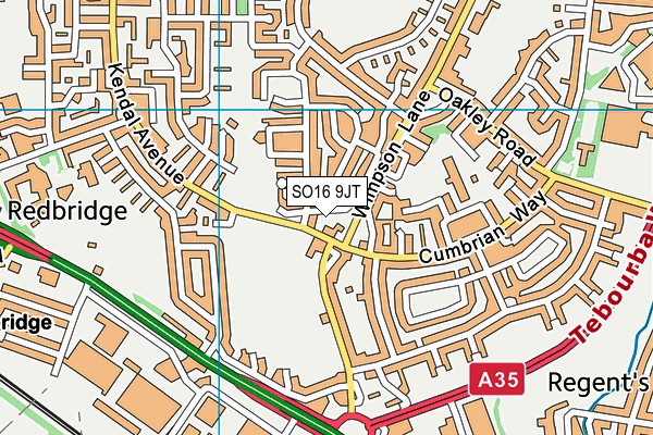 SO16 9JT map - OS VectorMap District (Ordnance Survey)