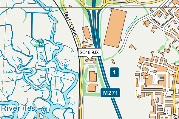 SO16 9JX map - OS VectorMap District (Ordnance Survey)