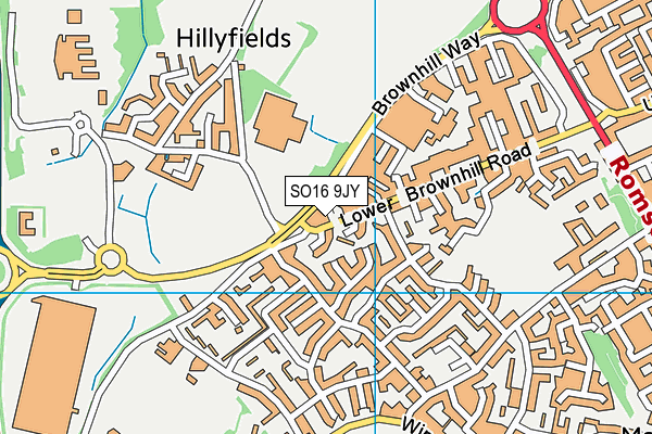 SO16 9JY map - OS VectorMap District (Ordnance Survey)