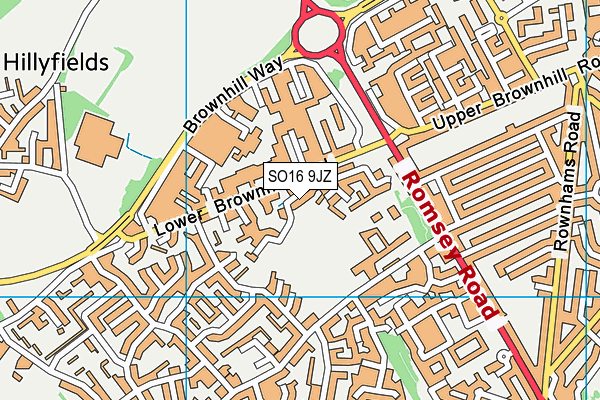 SO16 9JZ map - OS VectorMap District (Ordnance Survey)