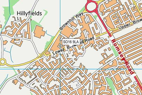 SO16 9LA map - OS VectorMap District (Ordnance Survey)