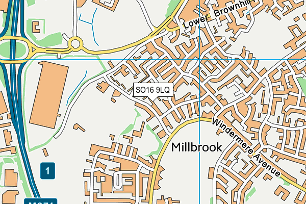 SO16 9LQ map - OS VectorMap District (Ordnance Survey)