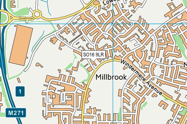 SO16 9LR map - OS VectorMap District (Ordnance Survey)