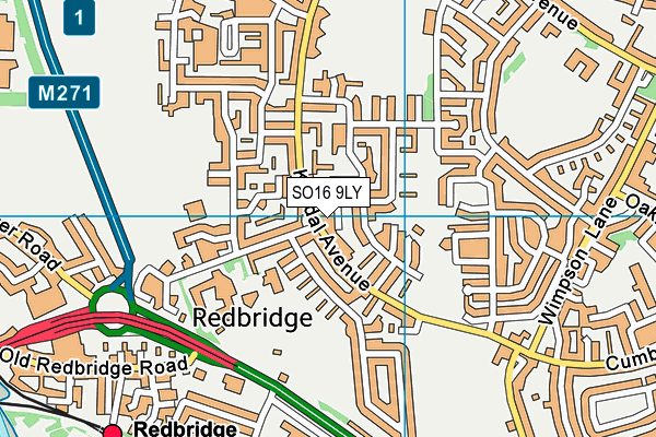 SO16 9LY map - OS VectorMap District (Ordnance Survey)