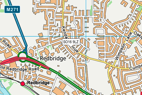 SO16 9LZ map - OS VectorMap District (Ordnance Survey)