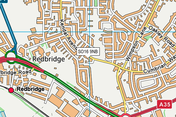 SO16 9NB map - OS VectorMap District (Ordnance Survey)