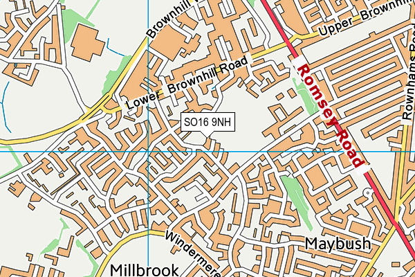 SO16 9NH map - OS VectorMap District (Ordnance Survey)