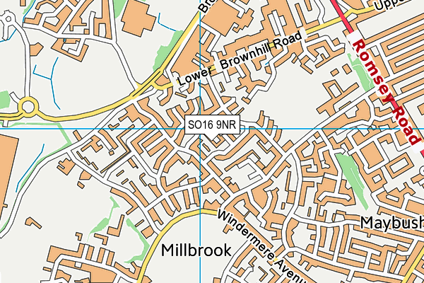 SO16 9NR map - OS VectorMap District (Ordnance Survey)