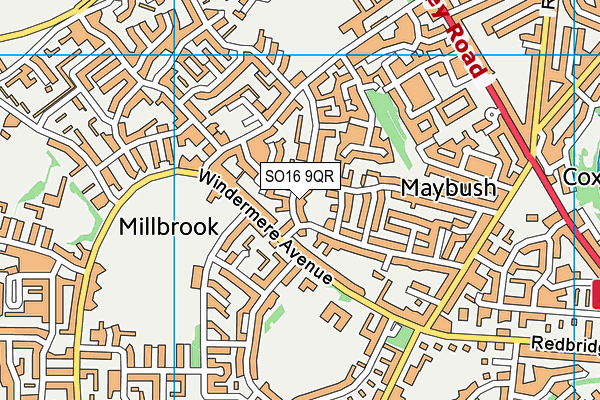 SO16 9QR map - OS VectorMap District (Ordnance Survey)