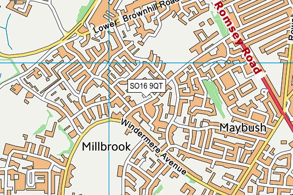 SO16 9QT map - OS VectorMap District (Ordnance Survey)