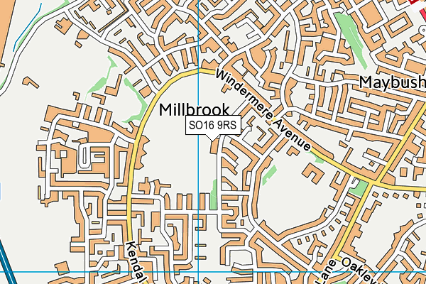 SO16 9RS map - OS VectorMap District (Ordnance Survey)