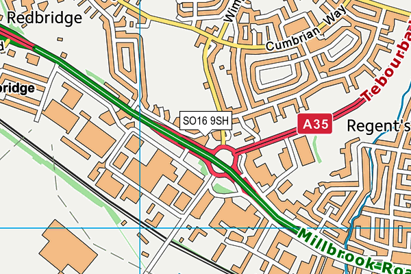 SO16 9SH map - OS VectorMap District (Ordnance Survey)