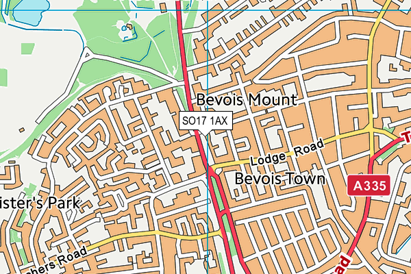 SO17 1AX map - OS VectorMap District (Ordnance Survey)