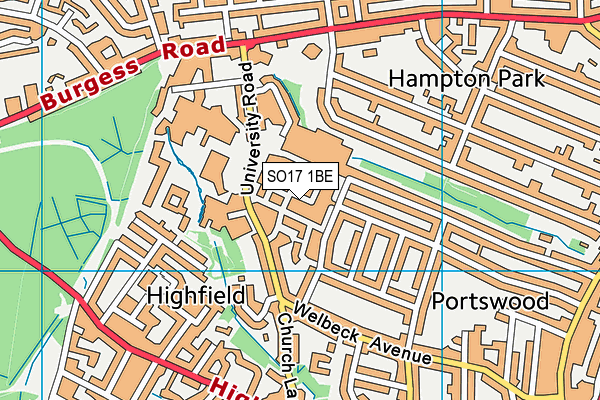 SO17 1BE map - OS VectorMap District (Ordnance Survey)