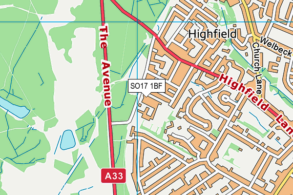 SO17 1BF map - OS VectorMap District (Ordnance Survey)