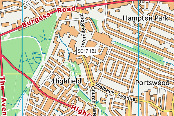 University of Southampton map (SO17 1BJ) - OS VectorMap District (Ordnance Survey)