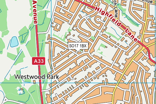 SO17 1BX map - OS VectorMap District (Ordnance Survey)