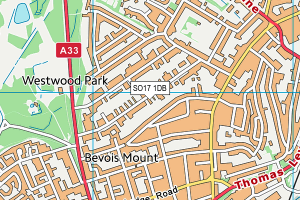 SO17 1DB map - OS VectorMap District (Ordnance Survey)