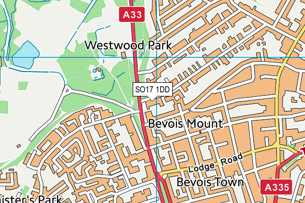 SO17 1DD map - OS VectorMap District (Ordnance Survey)