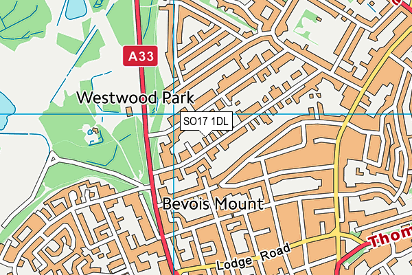 SO17 1DL map - OS VectorMap District (Ordnance Survey)