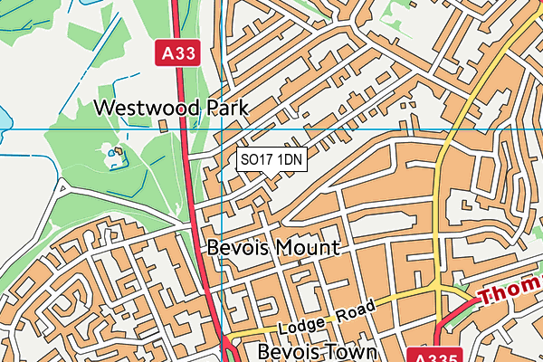 SO17 1DN map - OS VectorMap District (Ordnance Survey)