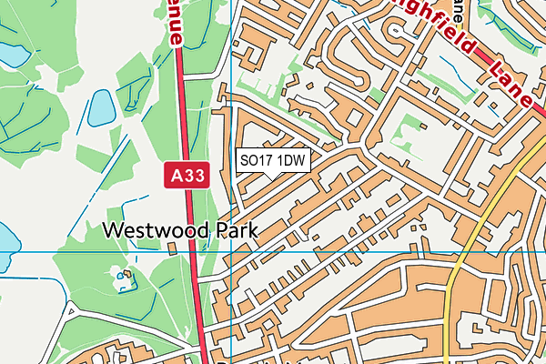 SO17 1DW map - OS VectorMap District (Ordnance Survey)