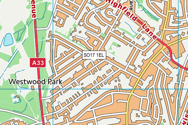 SO17 1EL map - OS VectorMap District (Ordnance Survey)